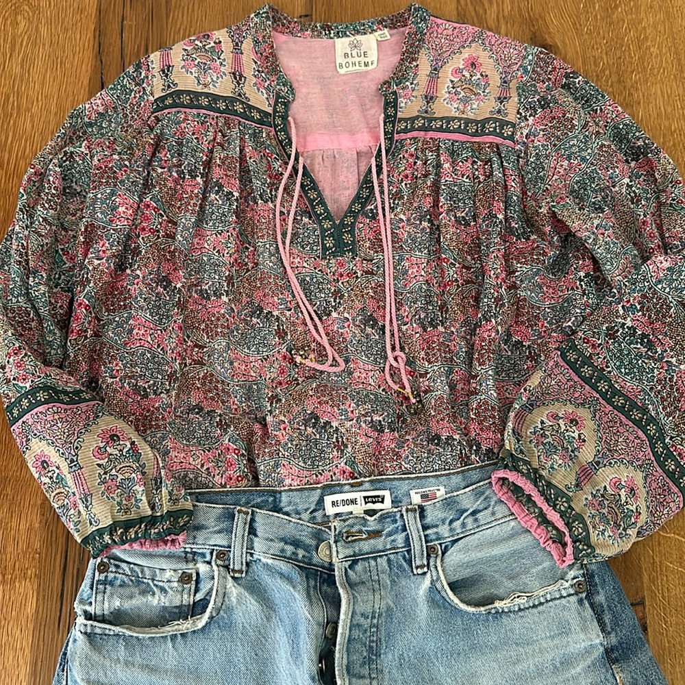 Blue Boheme blouse. Gorgeous pattern, worn once.